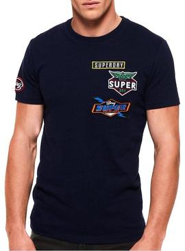 Camiseta Superdry Patch Marino Para Hombre