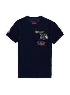 Camiseta Superdry Patch Marino Para Hombre