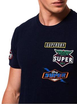 Camiseta Superdry Patch Marino Para Hombre