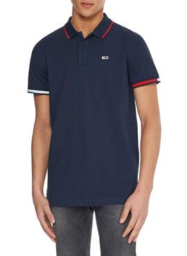 Polo Tommy Jeans Regular Flag Marino para Hombre