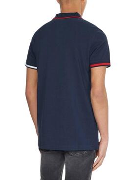 Polo Tommy Jeans Regular Flag Marino para Hombre