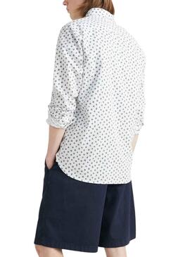 Camisa Tommy Jeans Flower Blanco y Verde 