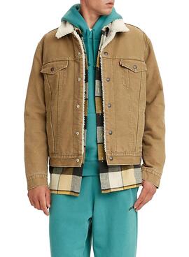 Chaqueta Levis Trucker Sherpa para Hombre Camel