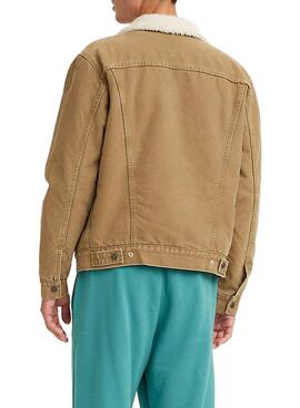 Chaqueta Levis Trucker Sherpa para Hombre Camel