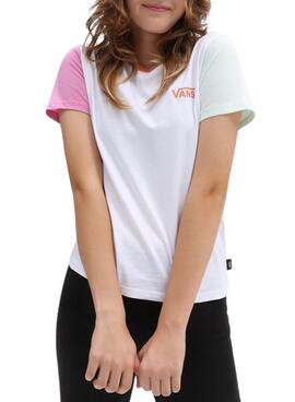 Camiseta Vans Colorblock Crew Blanco Niña