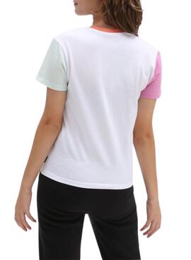 Camiseta Vans Colorblock Crew Blanco Niña