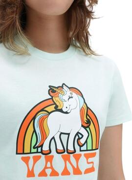 Camiseta Vans Unicorn Rainbow Verde para Niña