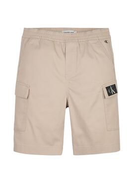 Bermuda Calvin Klein Cargo Shorts Beige Niño