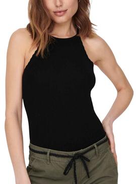 Top Only Gemma Halter Negro Para Mujer