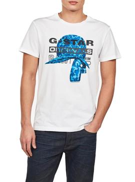 Camiseta G-Star Graphic 45 Blanco Hombre