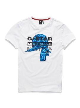 Camiseta G-Star Graphic 45 Blanco Hombre