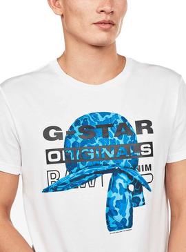 Camiseta G-Star Graphic 45 Blanco Hombre