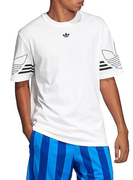 Gobernable impactante Maligno Camiseta Adidas Outline Blanco Hombre