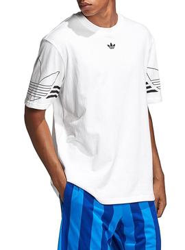 Camiseta Adidas Outline Blanco Hombre 