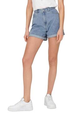 Short Only Vega Mom Denim Azul Para Mujer