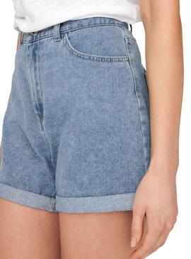 Short Only Vega Mom Denim Azul Para Mujer