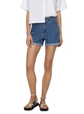 Short Only Vega Mon Denim Azul Medio Para Mujer