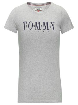Camiseta Tommy Jeans Casual Gris Mujer