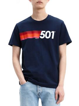 Camiseta Levis Setin 501 Azul Hombre