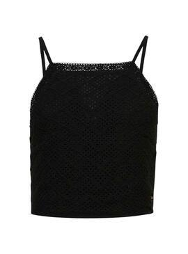 Top Superdry Crochet Negro para Mujer