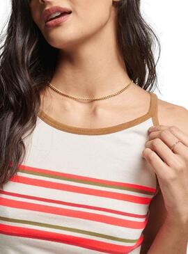 Top Superdry Vintage Stripe Blanco para Mujer