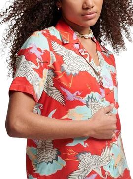 Camisa Supedry Beach Resort Rojo para Mujer