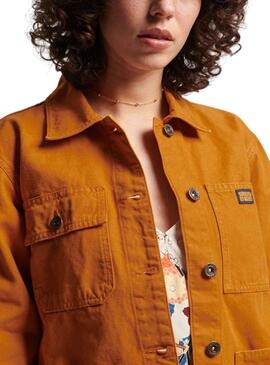 Chaqueta Superdry Vintage Chore Naranja para Mujer