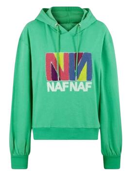 Sudadera Naf Naf Verde Bordado Para Mujer