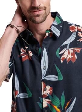 Camisa Superdry Hawaiian Marino para Hombre