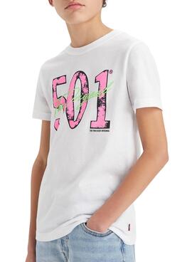 Camiseta Levis 501 Blanco para Niño