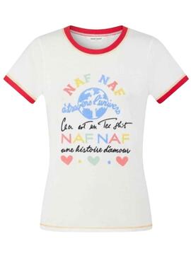 Camiseta Naf Naf Estampado Multicolor Para Mujer