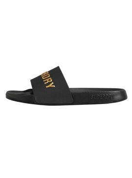 Chanclas Superdry Code Logo Negro para Mujer