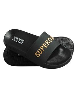 Chanclas Superdry Code Logo Negro para Mujer