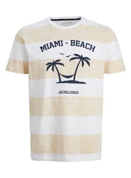 Camiseta Jack and Jones Summer Amarillo Hombre