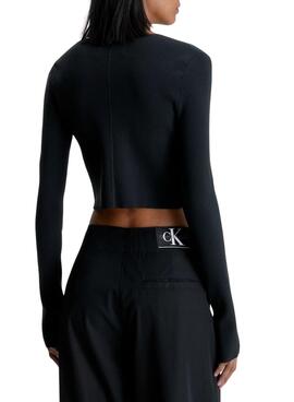 Cárdigan Calvin Klein Hook Negro para Mujer