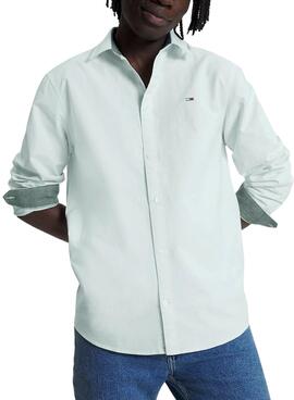 Camisa Tommy Jeans Oxford Verde para Hombre