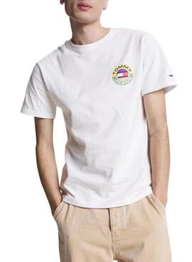 Camiseta Tommy Jeans Circle Blanco para Hombre