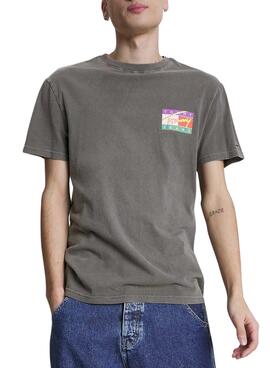 Camiseta Tommy Jeans Signature Gris para Hombre