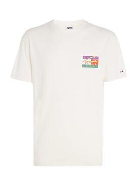 Camiseta Tommy Jeans Signature Beige para Hombre