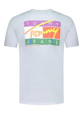 Camiseta Tommy Jeans Signature Celeste para Hombre