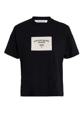 Camiseta Calvin Klein Patch Negro para Mujer