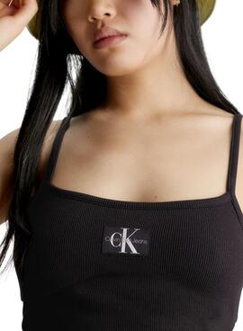 Top Calvin Klein Badge Negro para Mujer