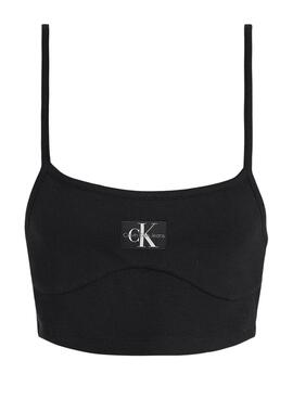 Top Calvin Klein Badge Negro para Mujer