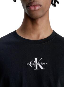 Camiseta Calvin Klein Monologo Negro para Hombre