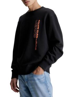 Sudadera Calvin Klein Outline Negro para Hombre