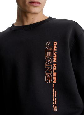 Sudadera Calvin Klein Outline Negro para Hombre