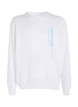 Sudadera Calvin Klein Outline Blanco para Hombre