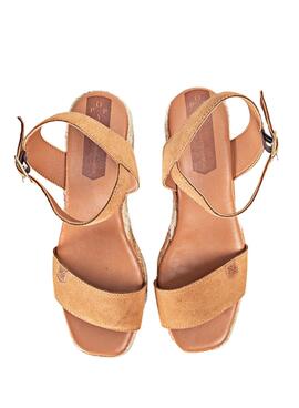 Sandalias Popa Camerun Serraje Camel para Mujer