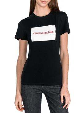 Camiseta Clavin Klein Institutional Negro Mujer