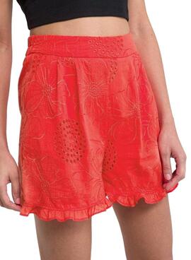 Shorts Naf Naf Relief Coral para Mujer